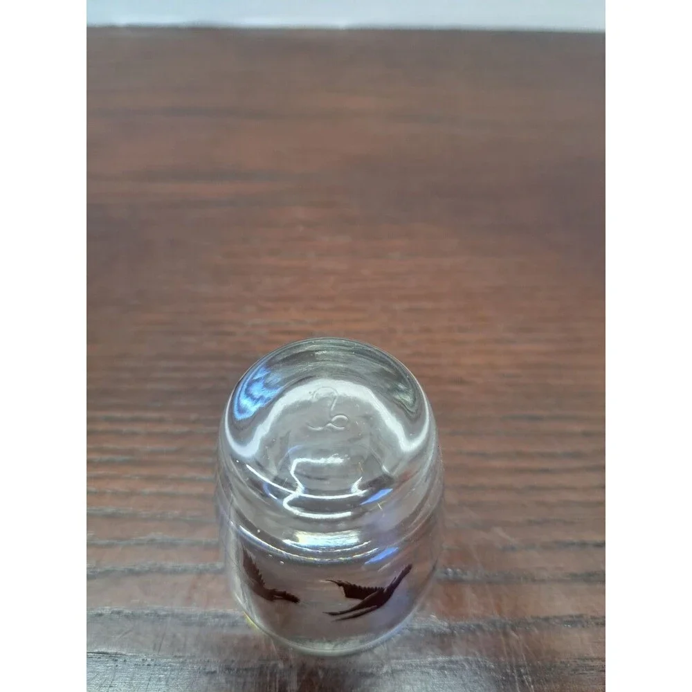 Vintage Shot Glass With Brown Flying Ducks